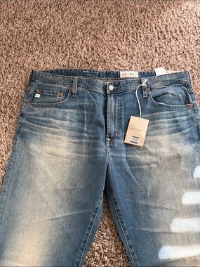 Ag Adriano Goldschmied Light Blue Washed Relaxed Jeans